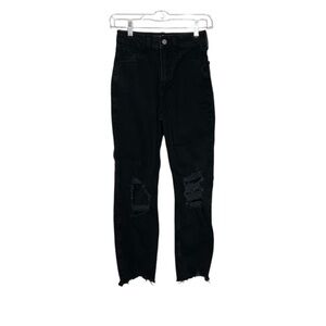 Hollister Ultra High Rise Vintage Straight Jeans Black Size 00 W23 L27
